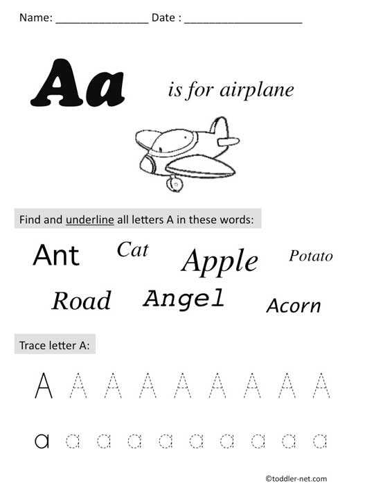 free printable preschool letter worksheets