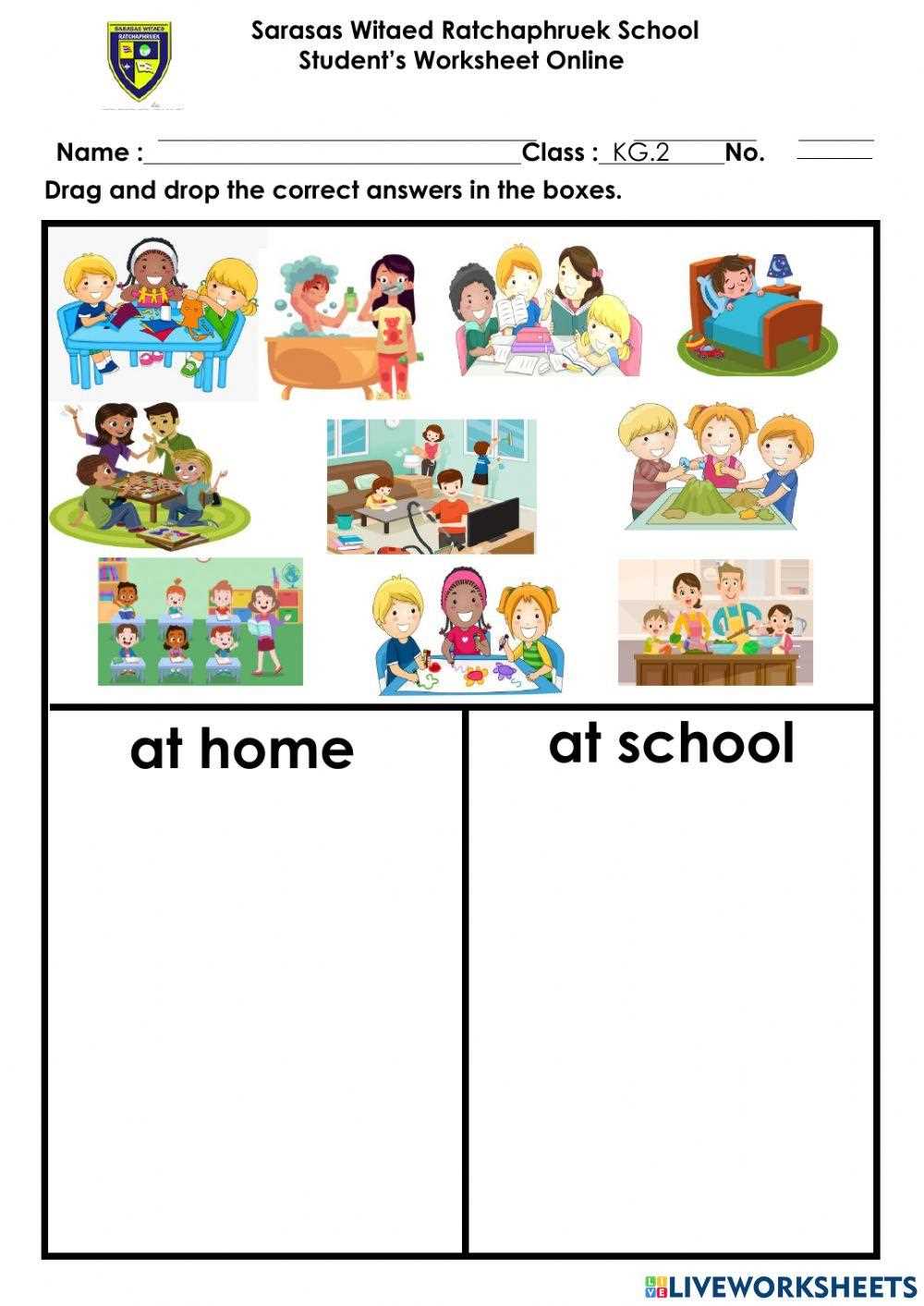 activities at home worksheet activities at home worksheet