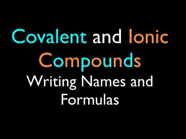 ionic and covalent compound naming worksheet