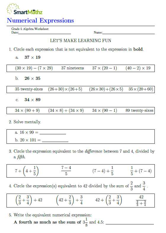 factoring algebraic expressions worksheet 7th grade
