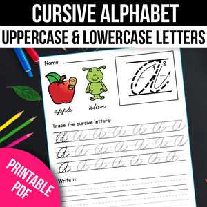 alphabets cursive writing practice worksheet