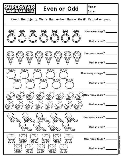 odd even worksheets