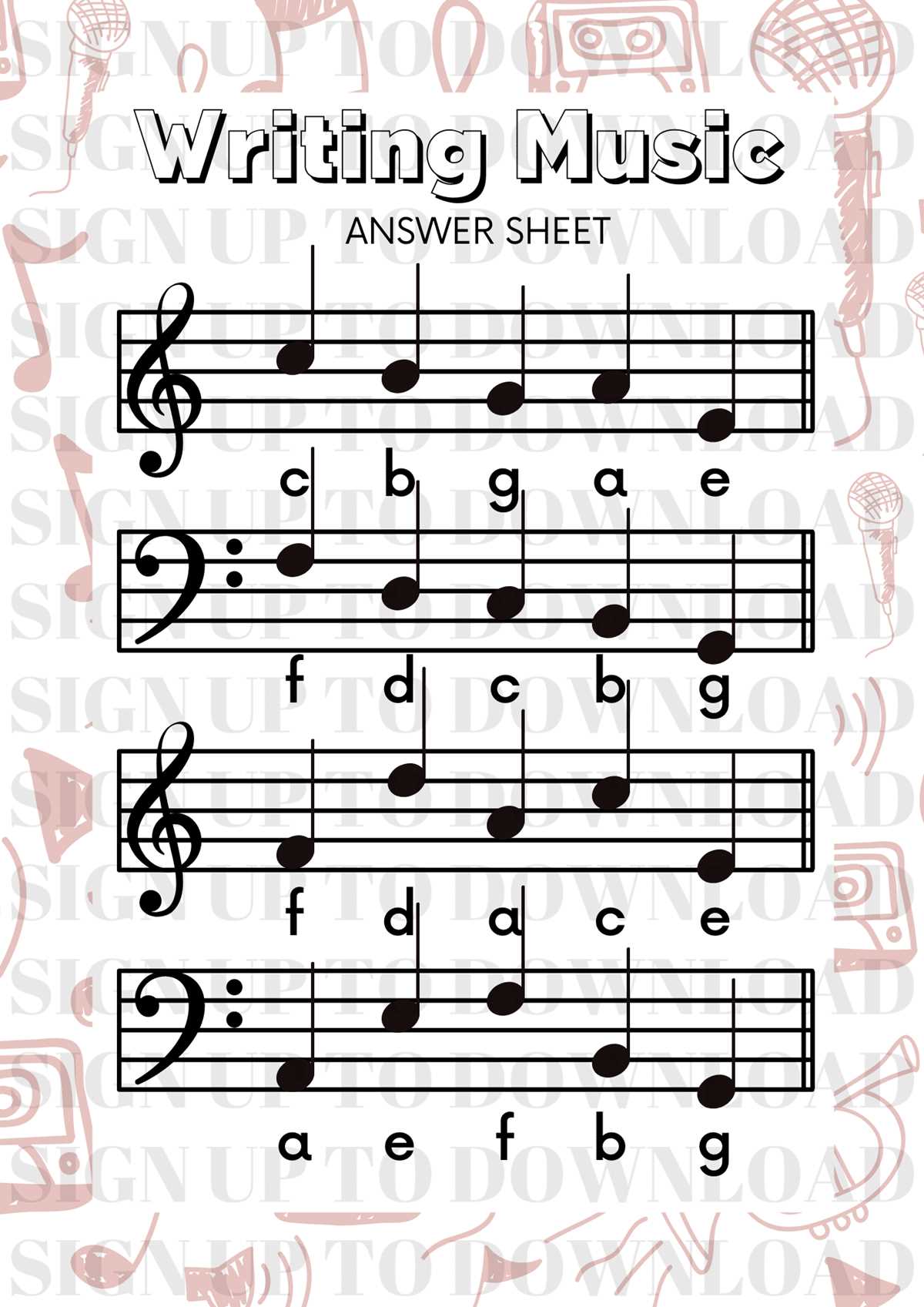 music note worksheets