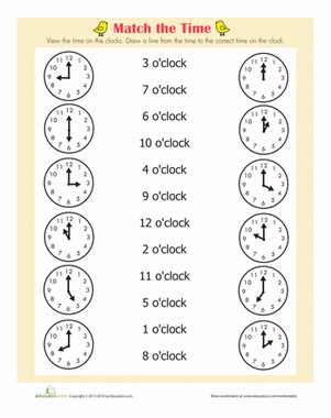 clock worksheet for grade 1