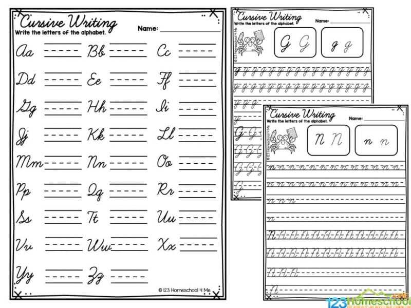 learning cursive writing worksheets