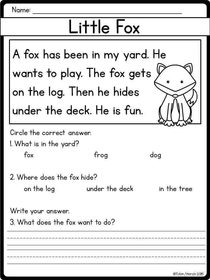 basic comprehension worksheets