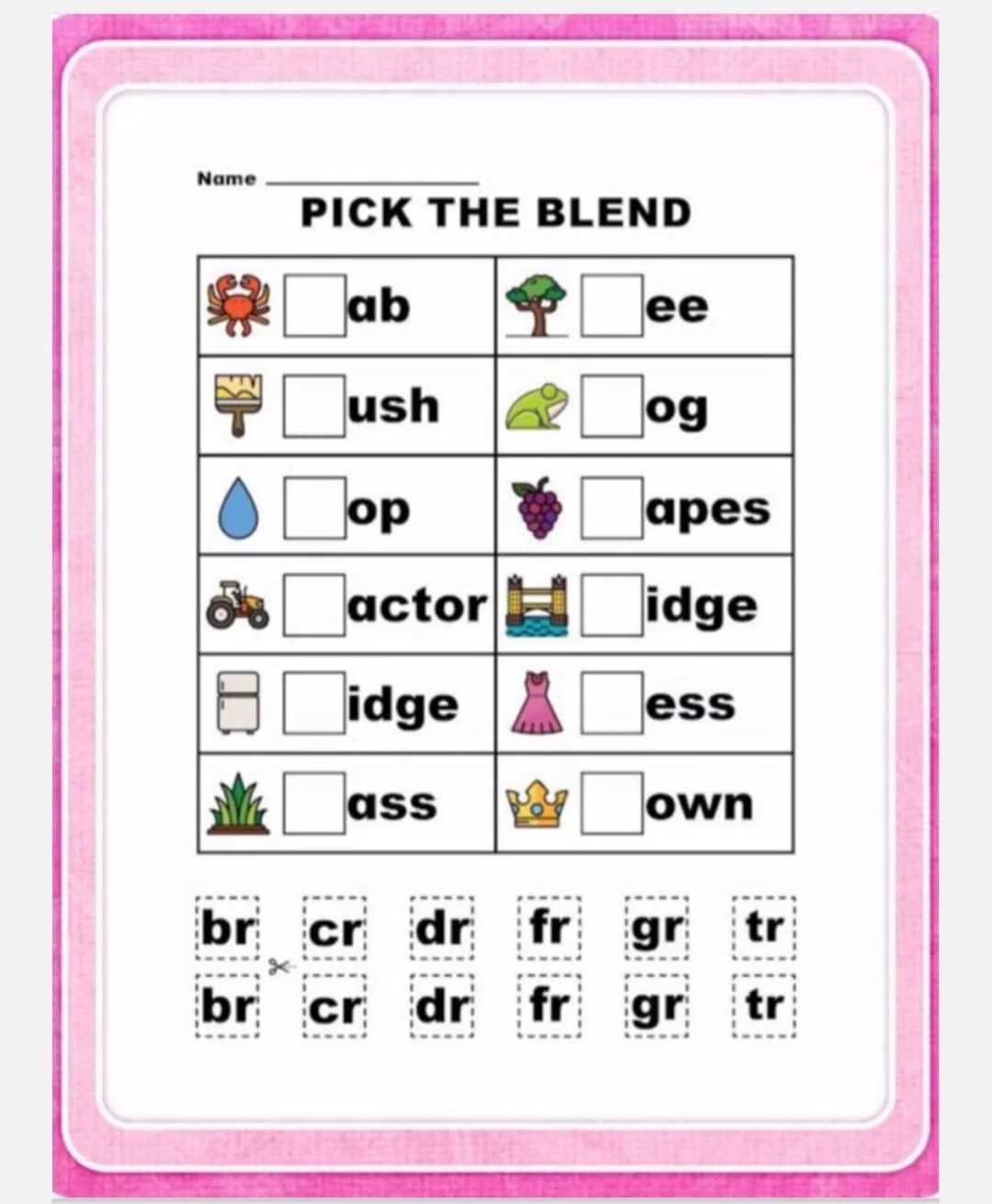 consonant blends worksheets