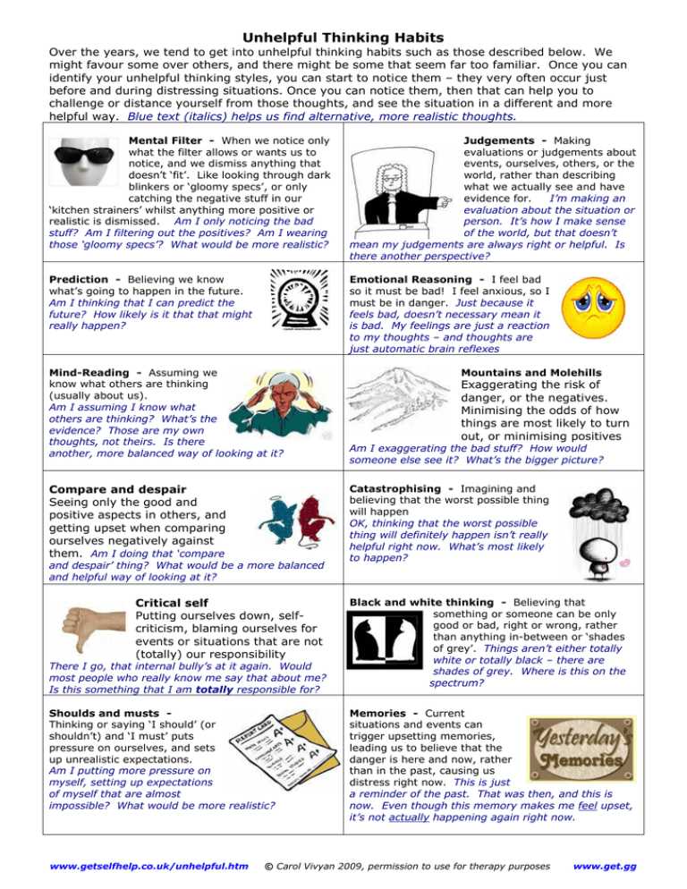 cbt i worksheets