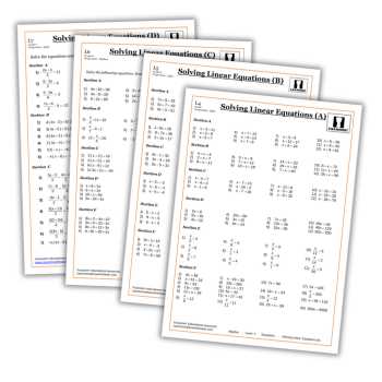 solve linear equations worksheet