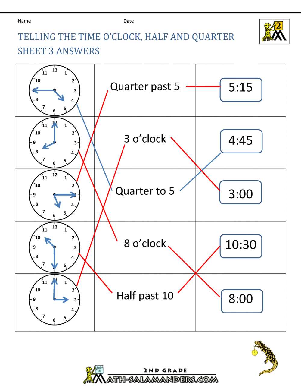 telling time to the half hour worksheets