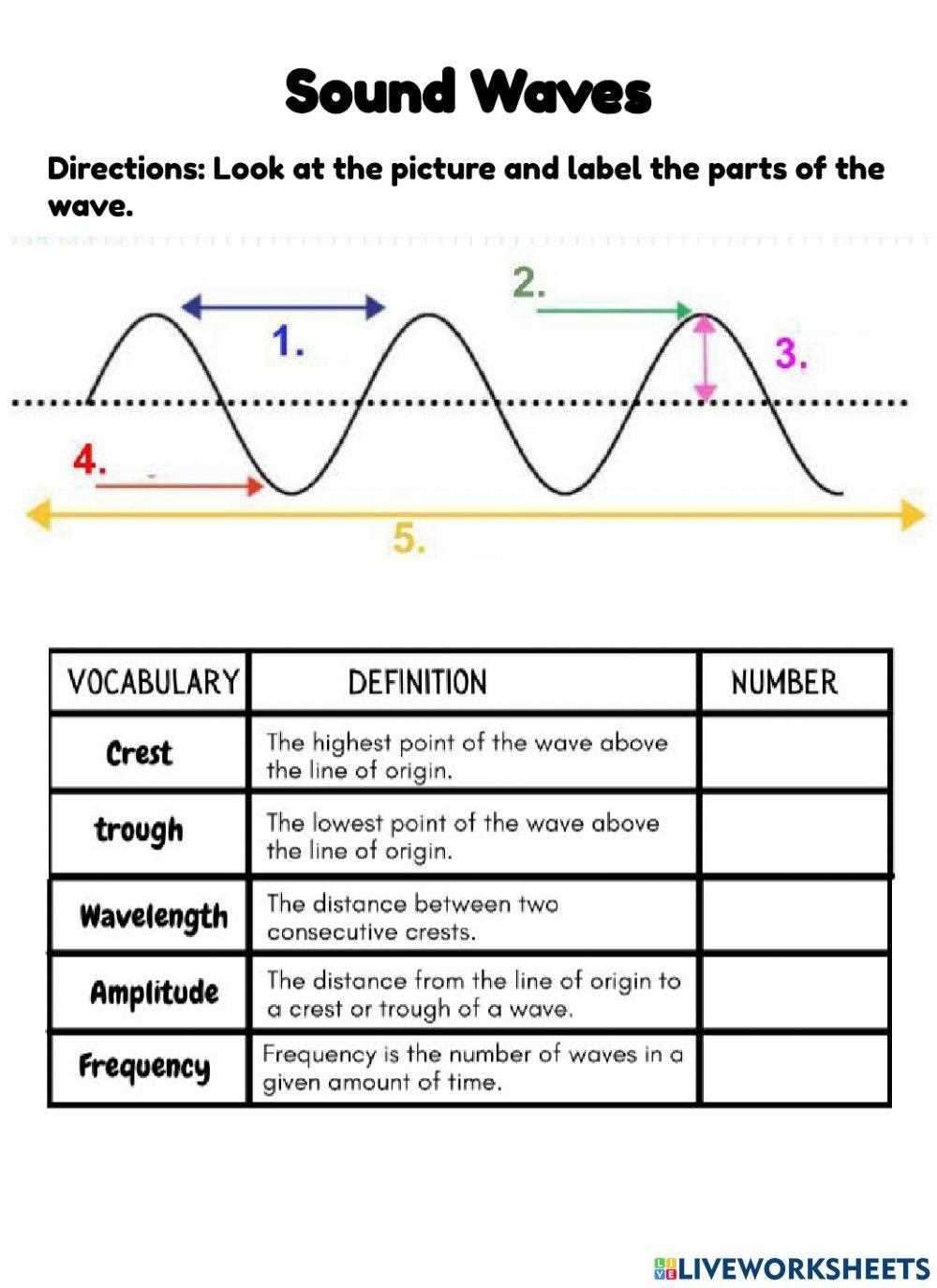 worksheet labeling waves