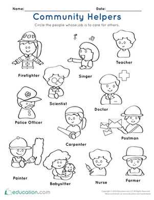 community helpers preschool worksheets