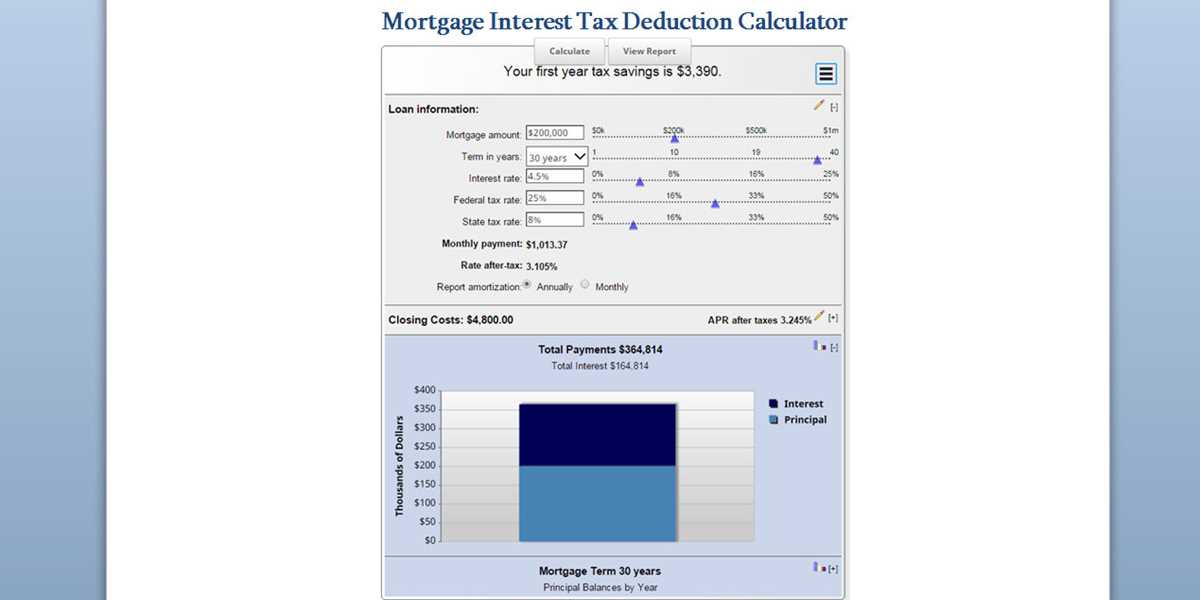 mortgage interest deduction limit worksheet