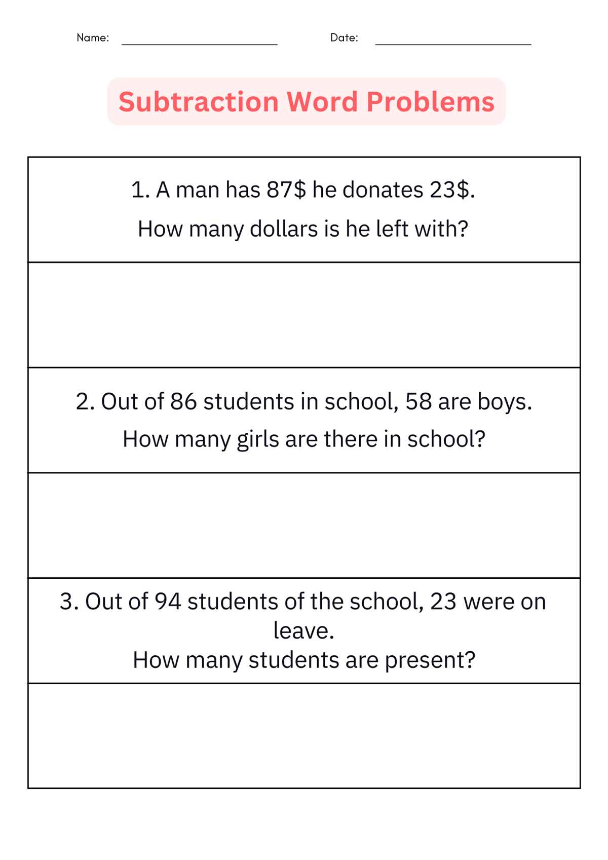 1st grade math word problems worksheets