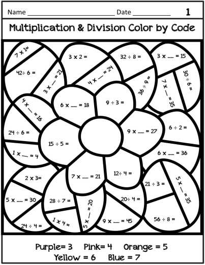 division coloring worksheet
