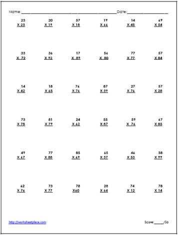 3x2 multiplication worksheets
