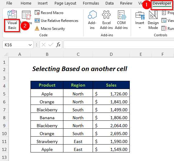 excel vba worksheet range select