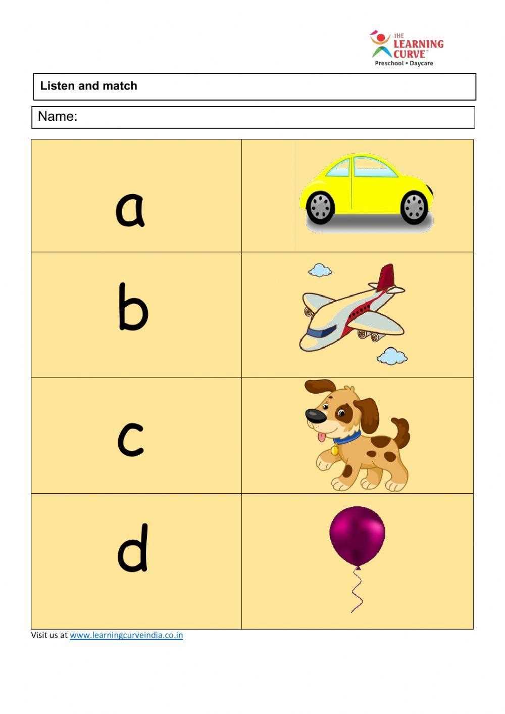 english worksheet nursery