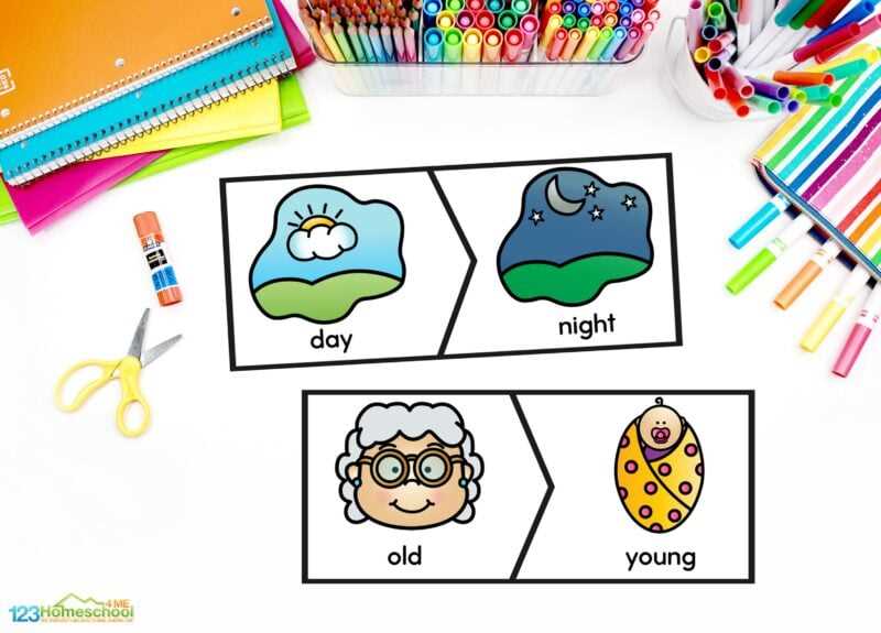 opposites worksheets for kindergarten
