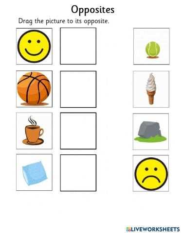 opposites worksheets for kindergarten