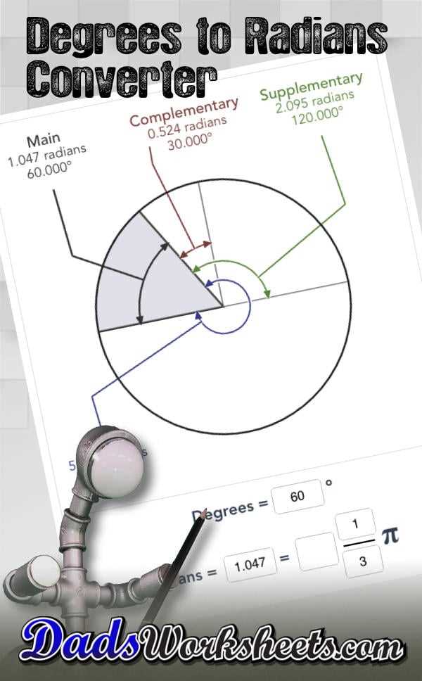 converting degrees to radians worksheet converting degrees to radians worksheet