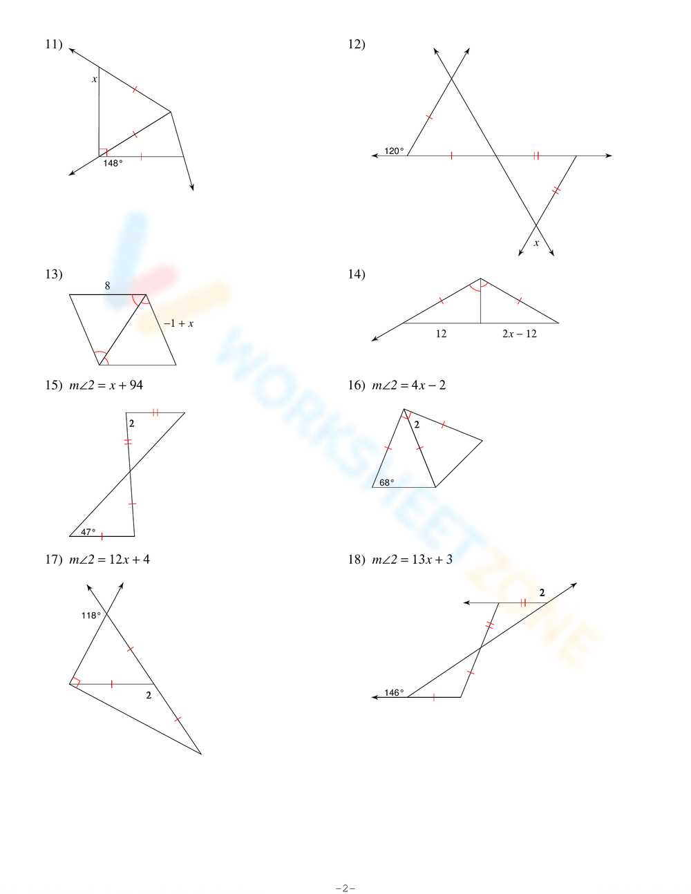 isosceles and equilateral triangles worksheet