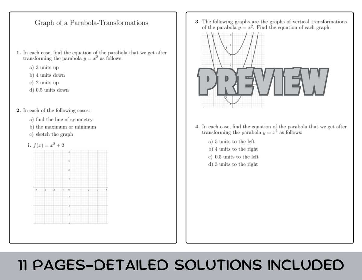 graphing parabolas worksheet