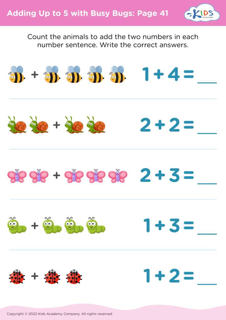addition subtraction worksheets kindergarten