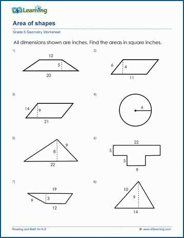 area worksheets grade 6