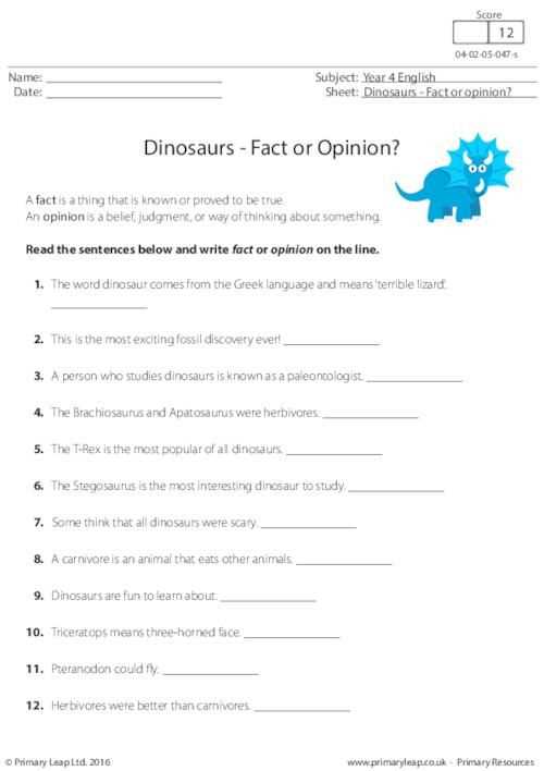 fact and opinion comprehension worksheets