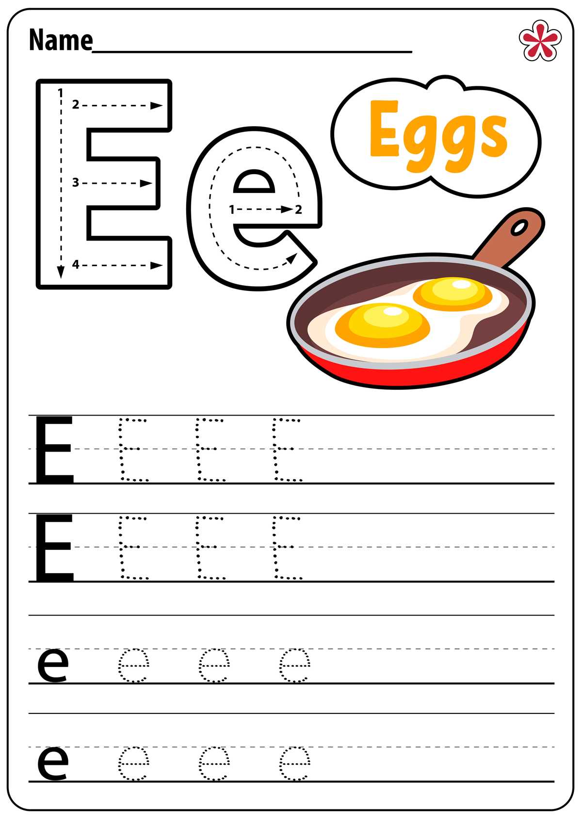 alphabet e worksheets