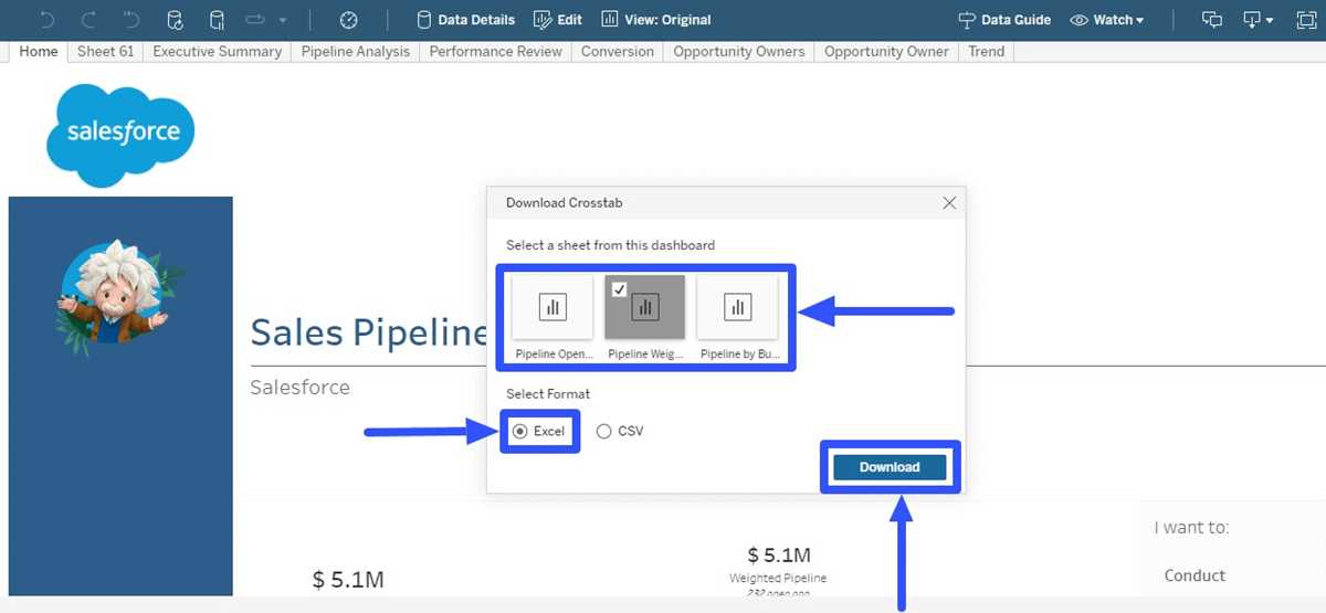export tableau worksheet to excel