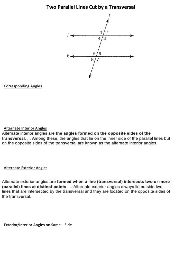 parallel lines cut by transversal worksheet
