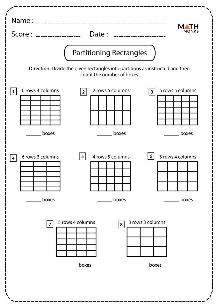 partitioning shapes worksheet
