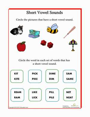 circle the vowels worksheet for kindergarten