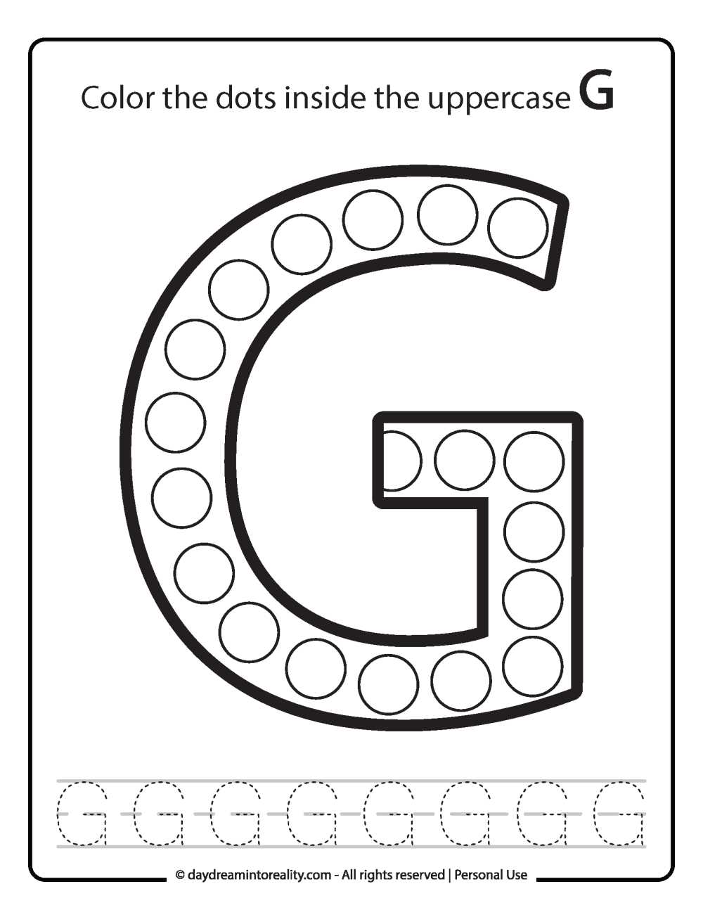 free printable letter g worksheets