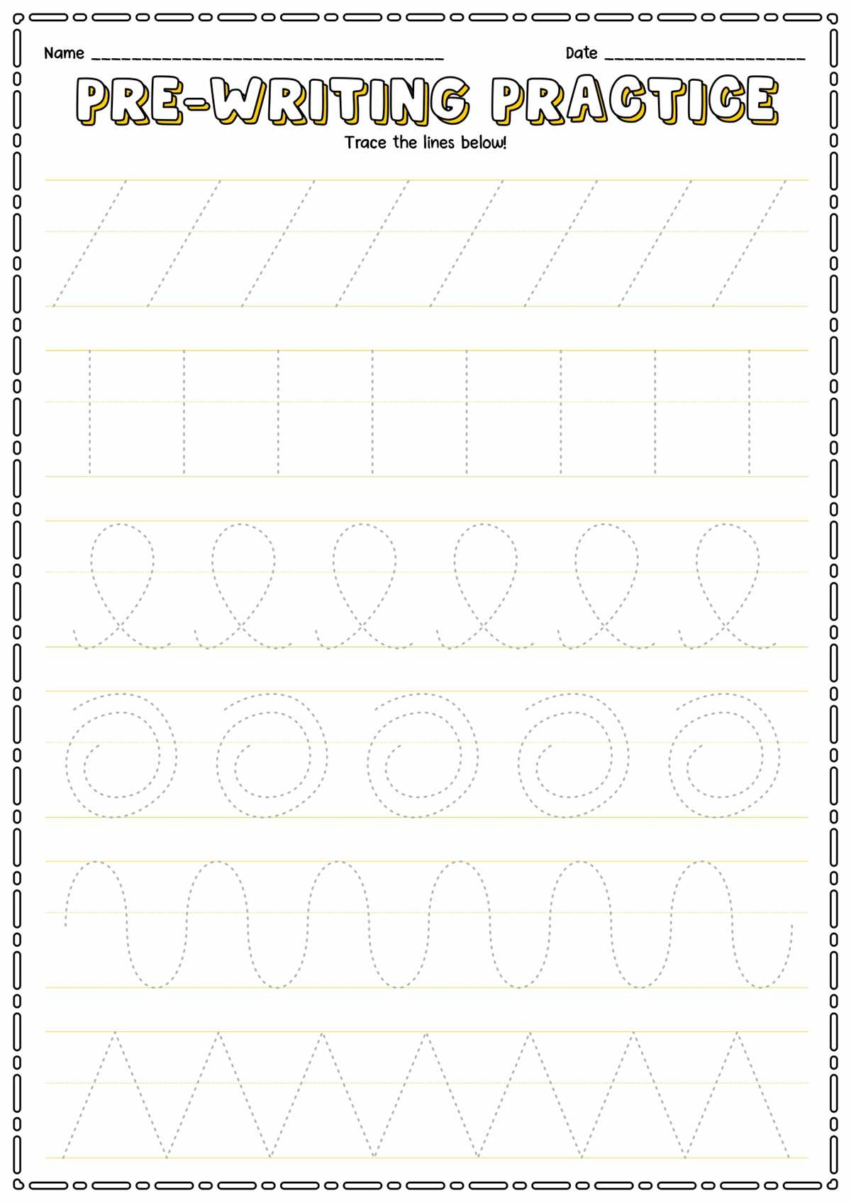 writing pre k worksheets