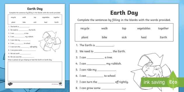 environment day worksheets