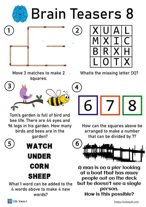 brain game worksheets
