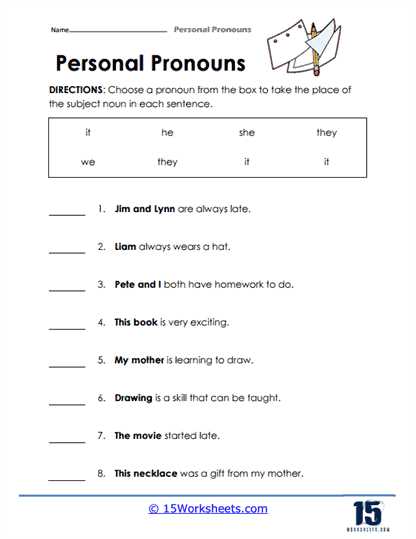personal pronoun worksheets
