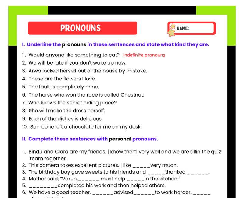 personal pronouns activities worksheets