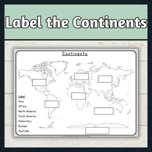 label continents oceans worksheet