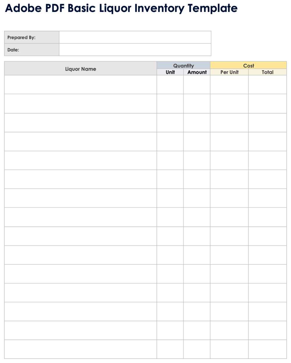 inventory worksheet template