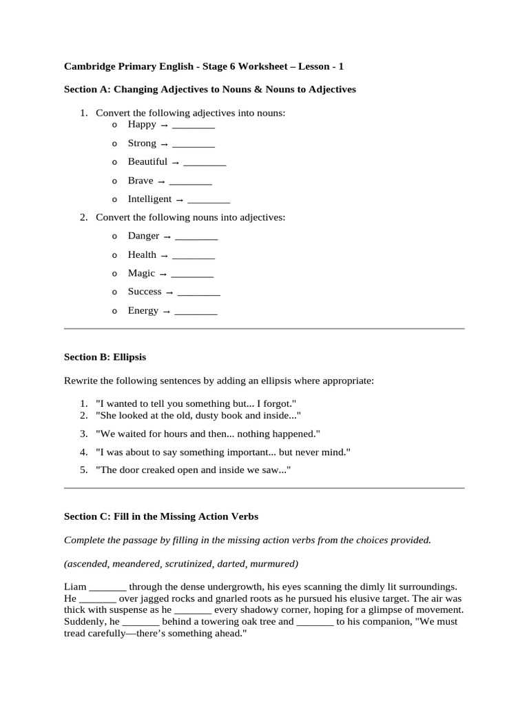 english for 6th graders worksheets