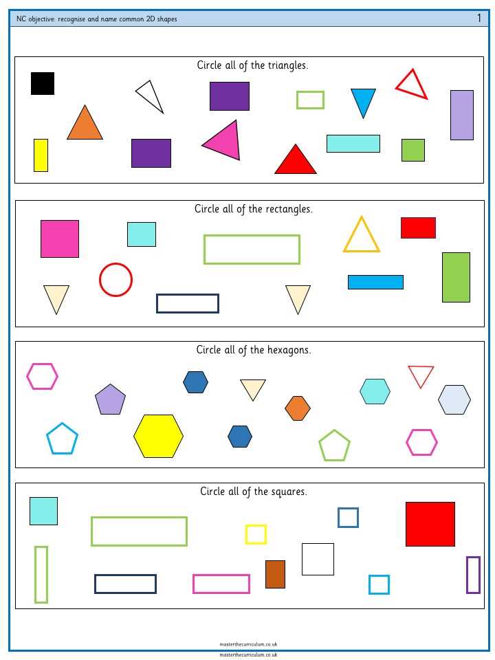 common shapes worksheet