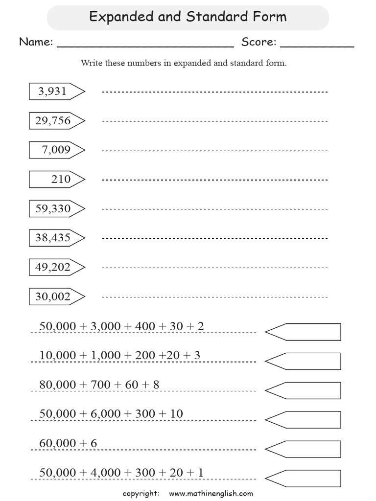 expanded form 5th grade worksheets