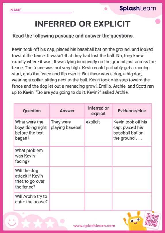 fact or inference worksheet