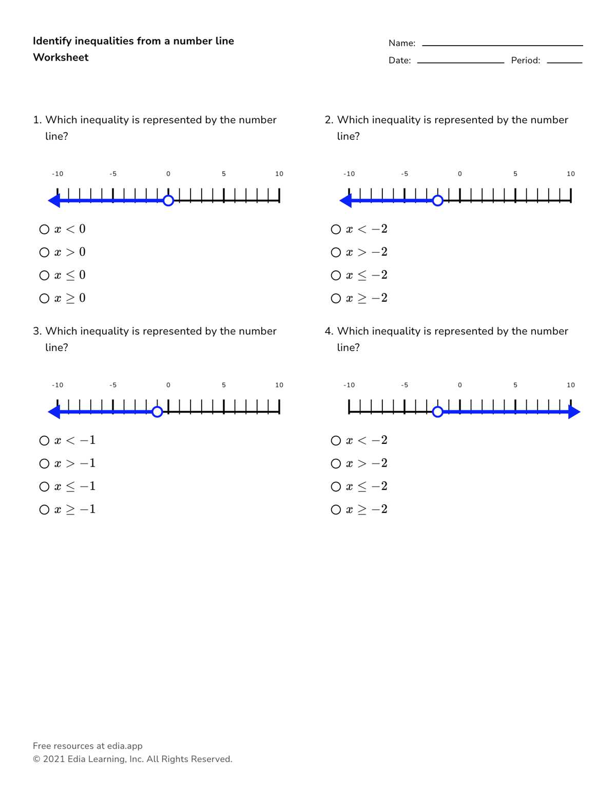 solving equations and inequalities worksheet