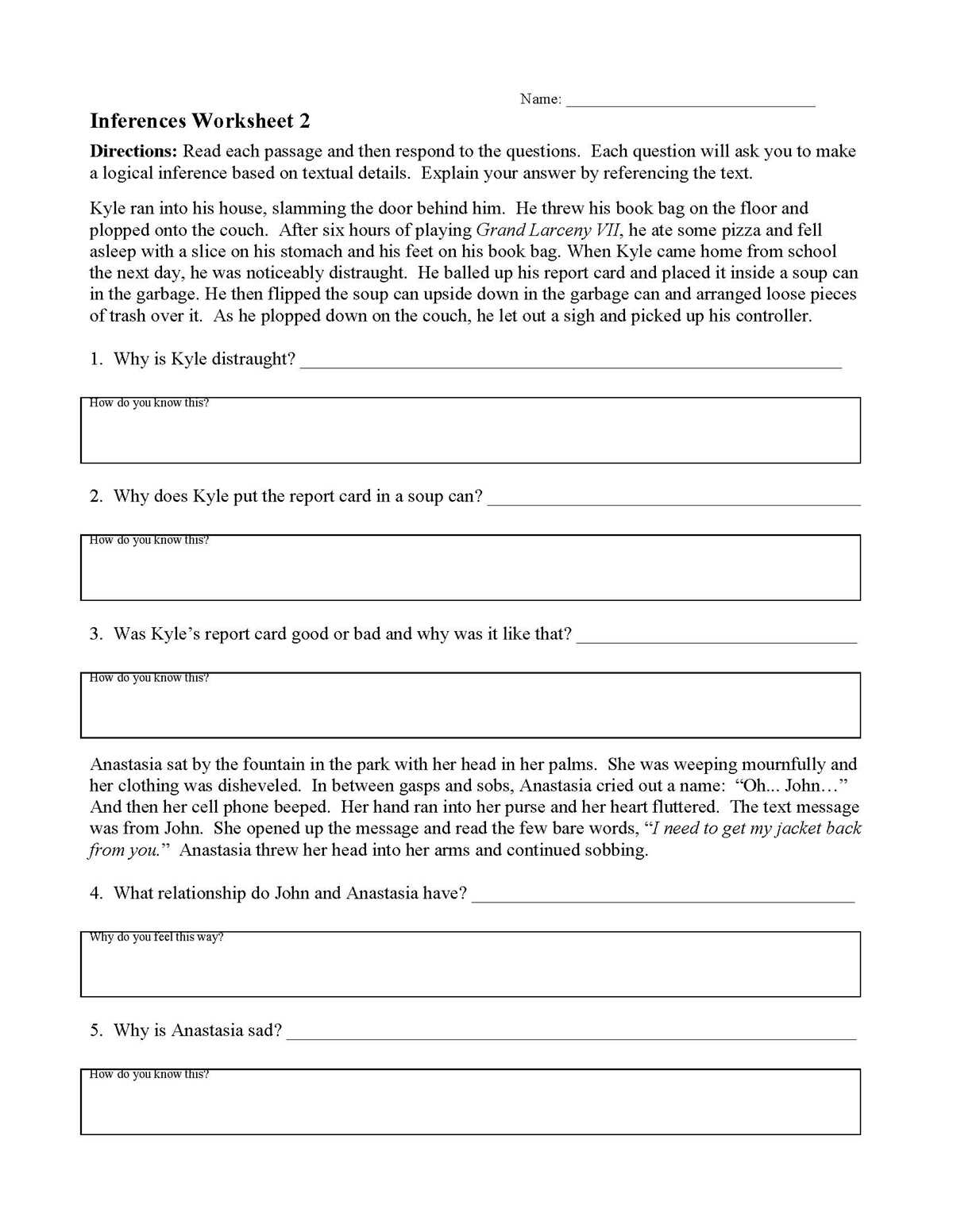 explicit and implicit information worksheet
