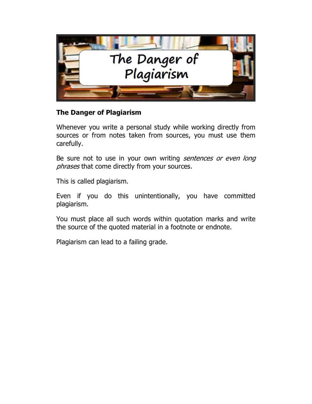 plagiarism worksheet